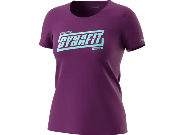 Dynafit Graphic Cotton Damen T-Shirt mit kurzen Ärmeln in königlichem Lila/Tabloid.