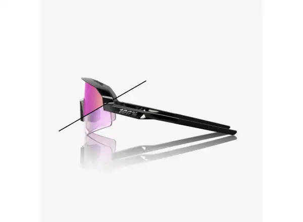 100% Slendale SL Sonnenbrille Gloss Black/Photochromic Purple Mirror