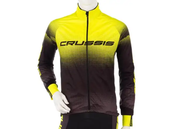 Crussis No-Wind Herren Radjacke schwarz/gelb