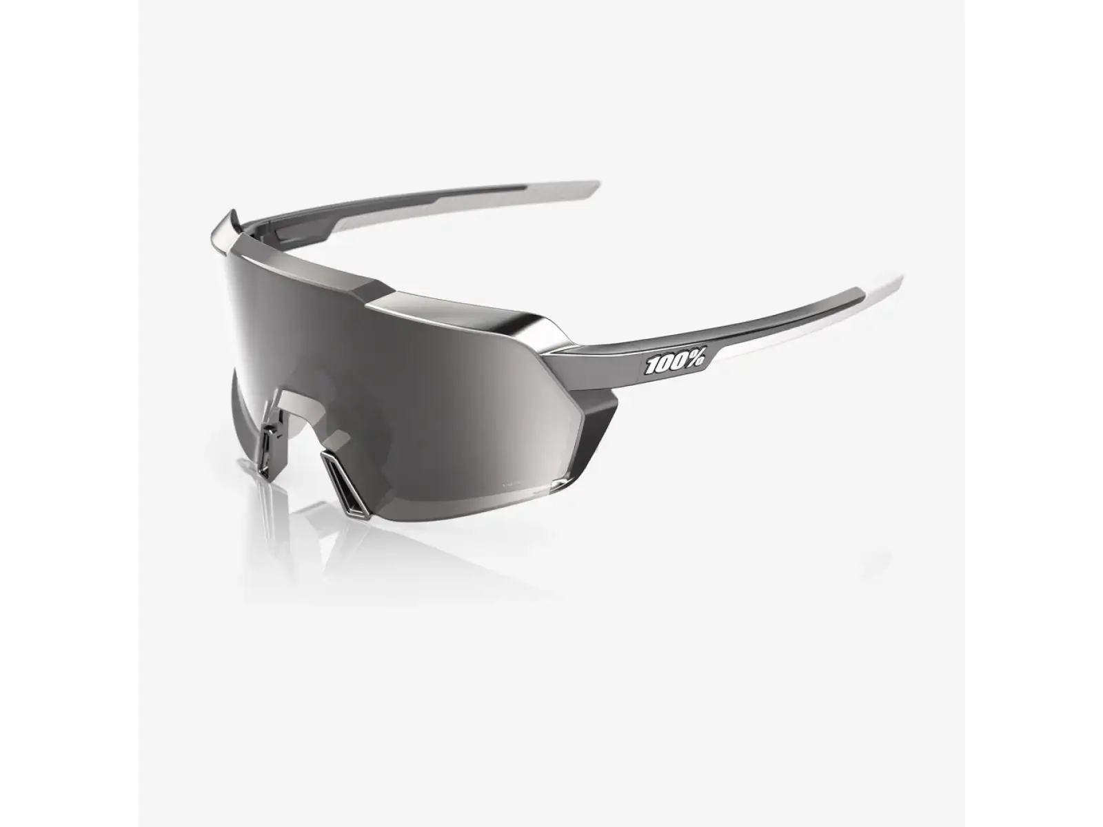 100% Korbin Brille Gloss Black Chrome HiPER Silver Mirror
