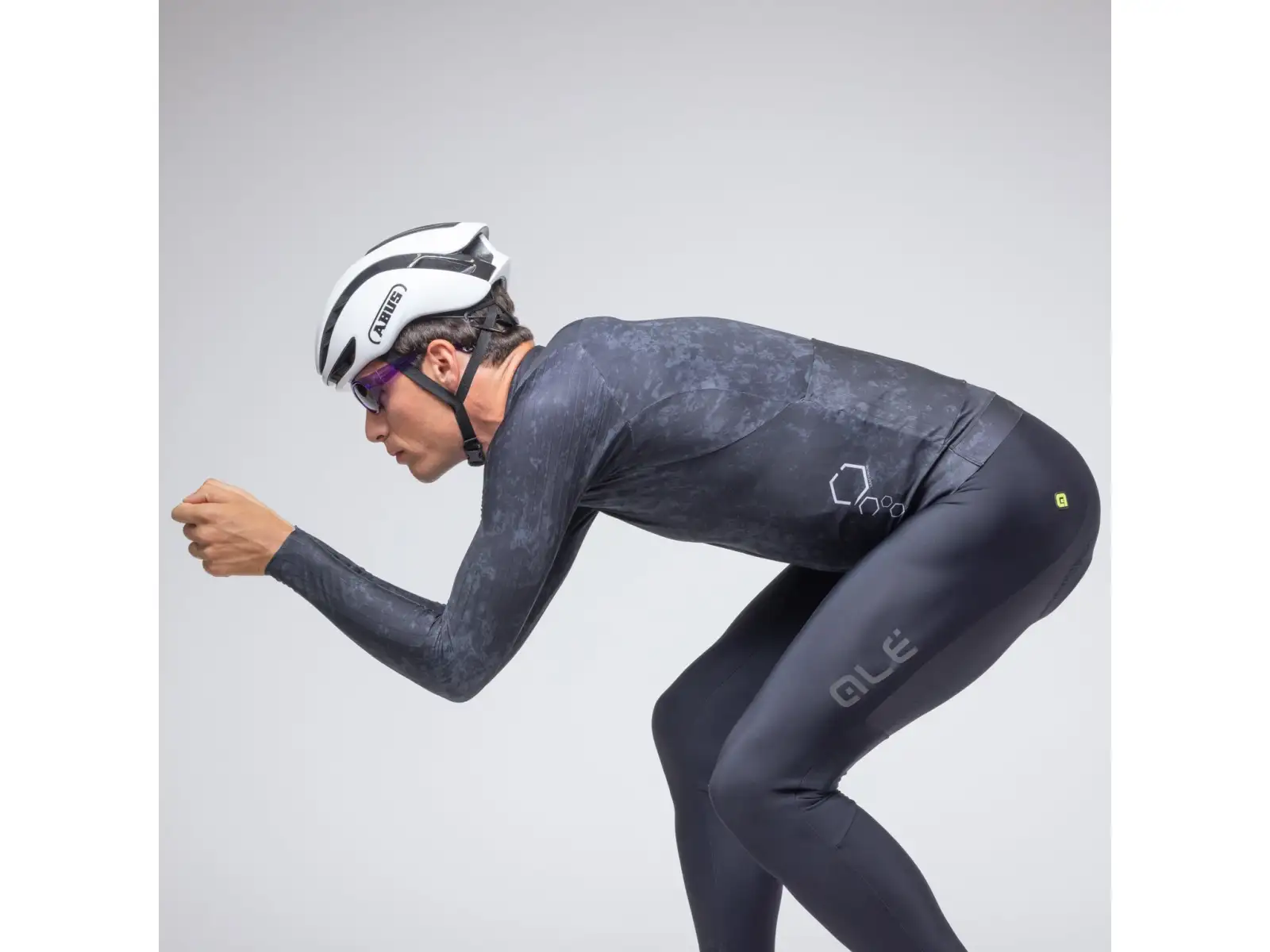 Alé R-EV1 Grafenium Herren gefüttertes Radtrikot Black