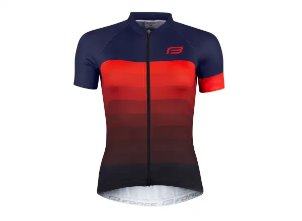 Force Ascent Damen Radtrikot Kurzarm Blau/Rot