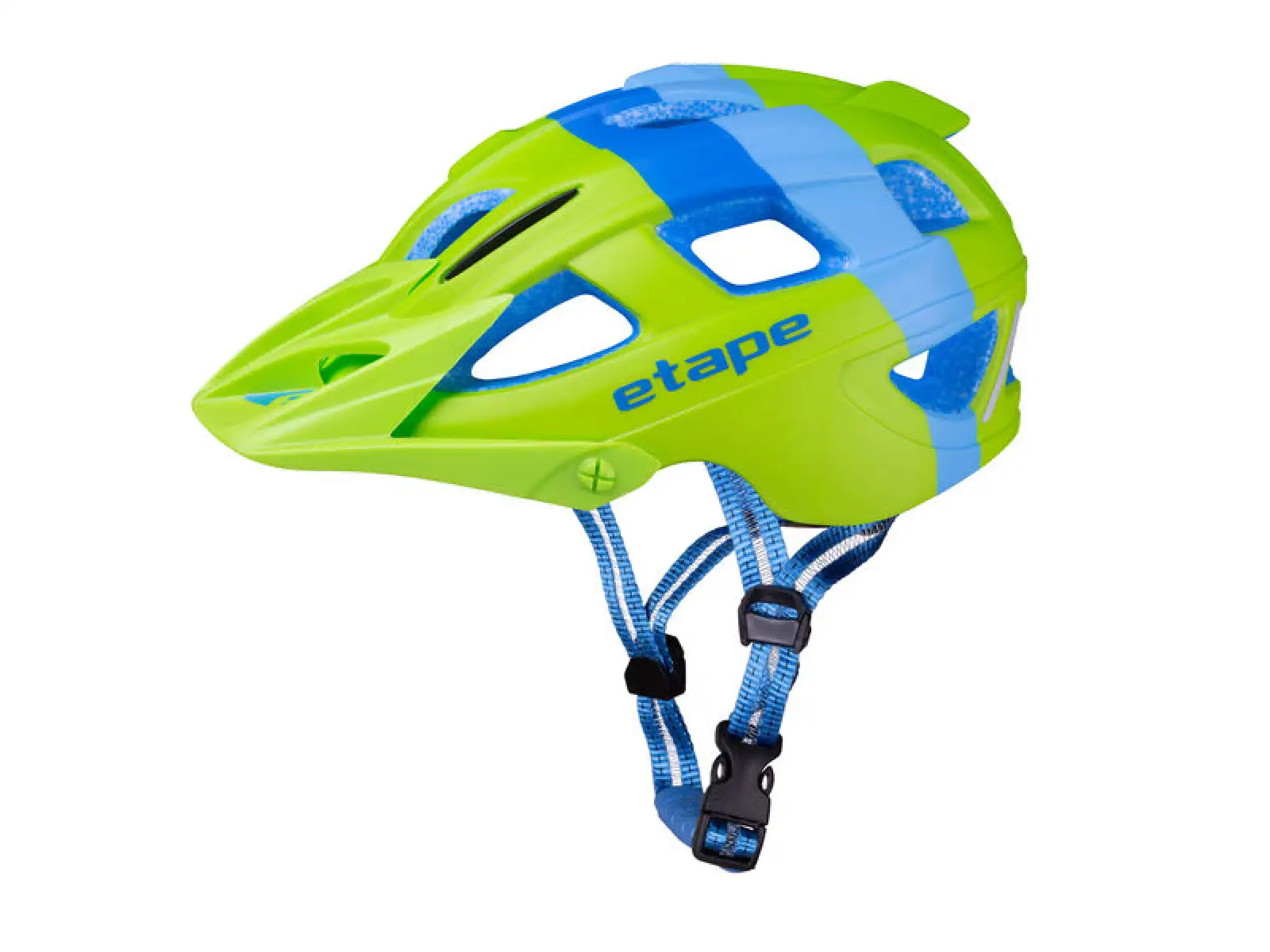 Etape Hero Kinder-Fahrradhelm grün/blau matt