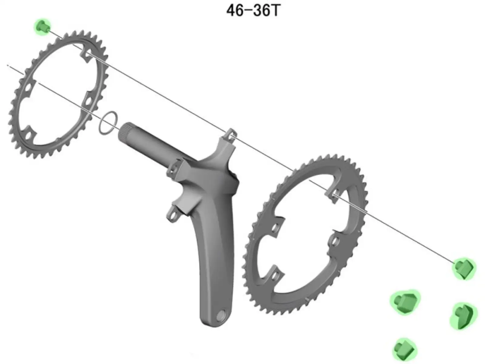 Shimano FC-R8000 Kettenblattschrauben und -muttern Schwarz