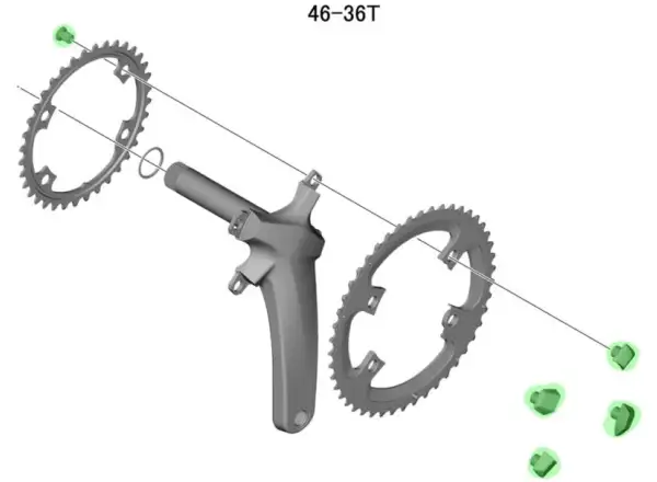 Shimano FC-R8000 Kettenblattschrauben und -muttern Schwarz