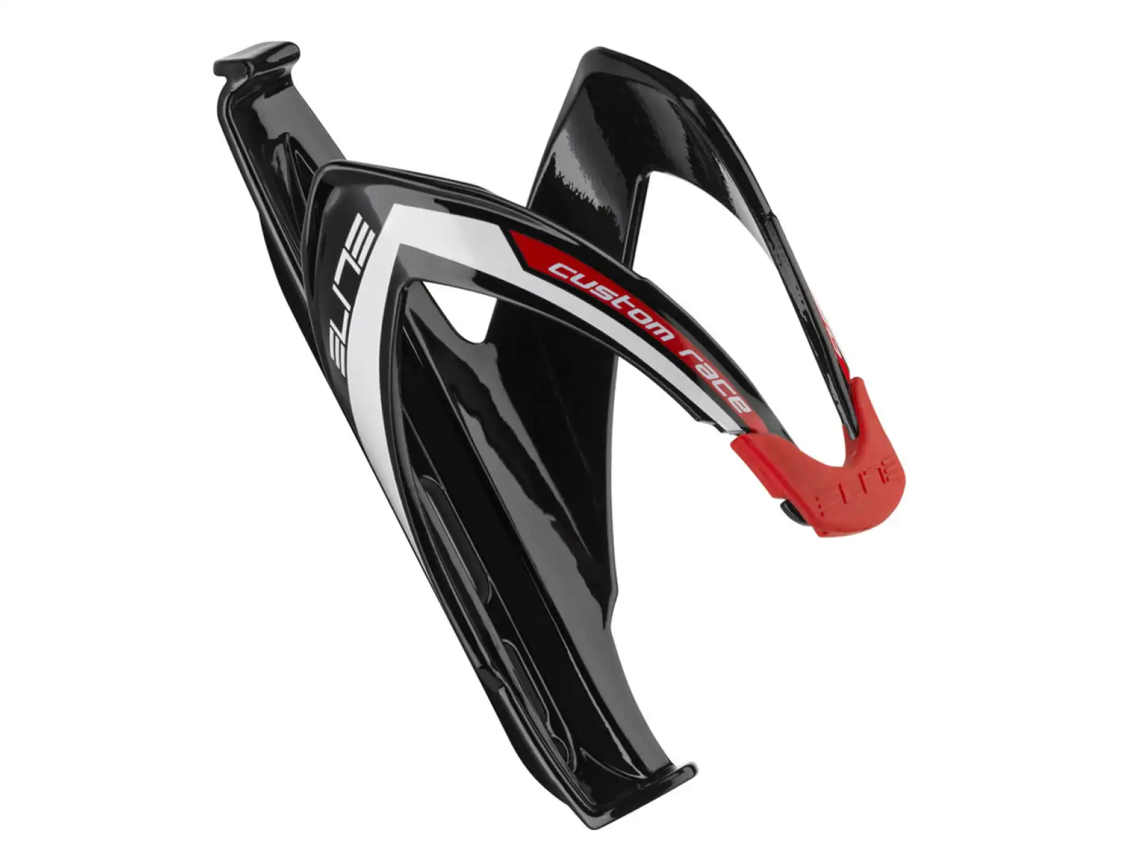 Elite Custom Race Flaschenhalter Schwarz/Weiß/Rot Glanz