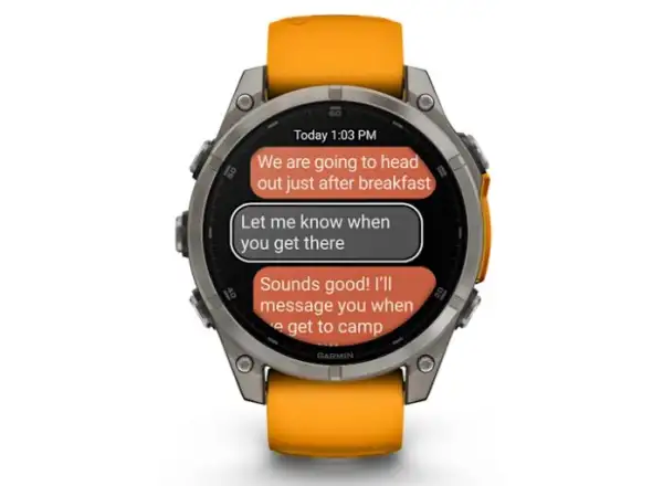 Garmin fenix 8 - 47 mm AMOLED Saphir Smartwatch Titanium Orange/Graphite