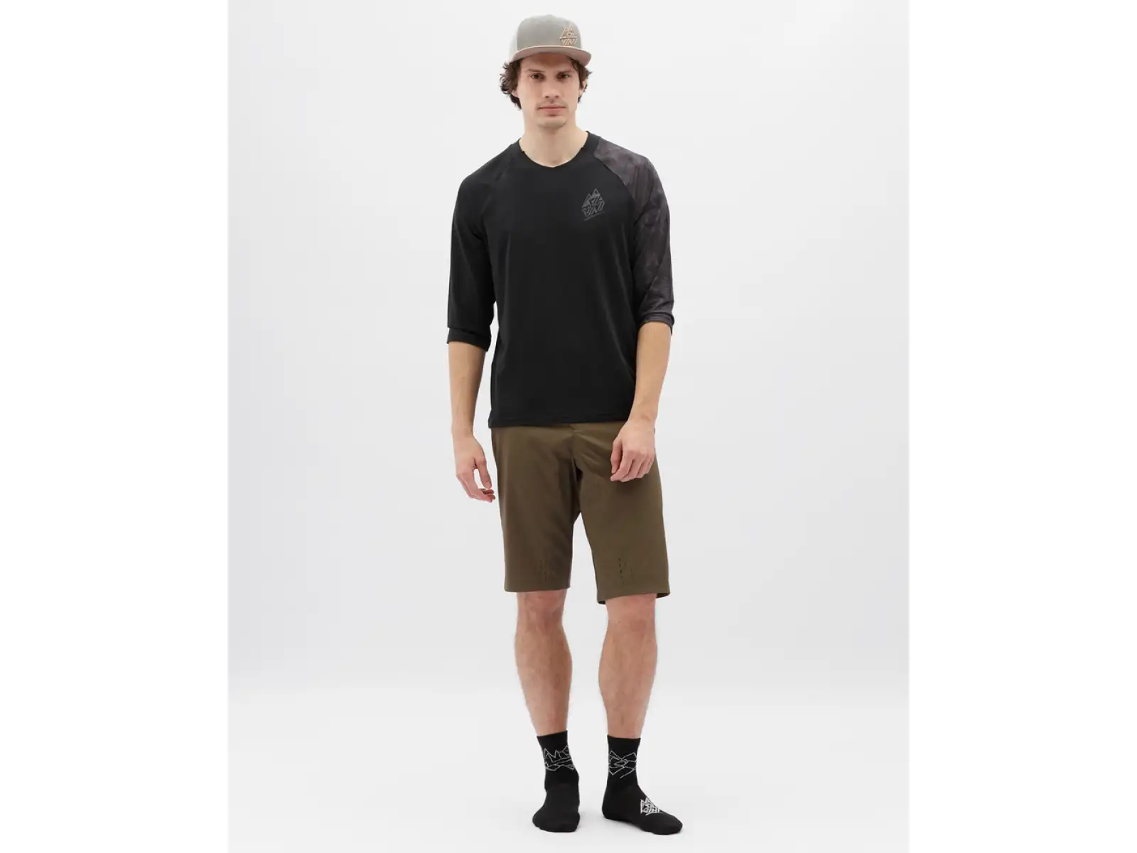 Silvini Brunello Herrentrikot mit kurzen Ärmeln Schwarz/Anthrazit.