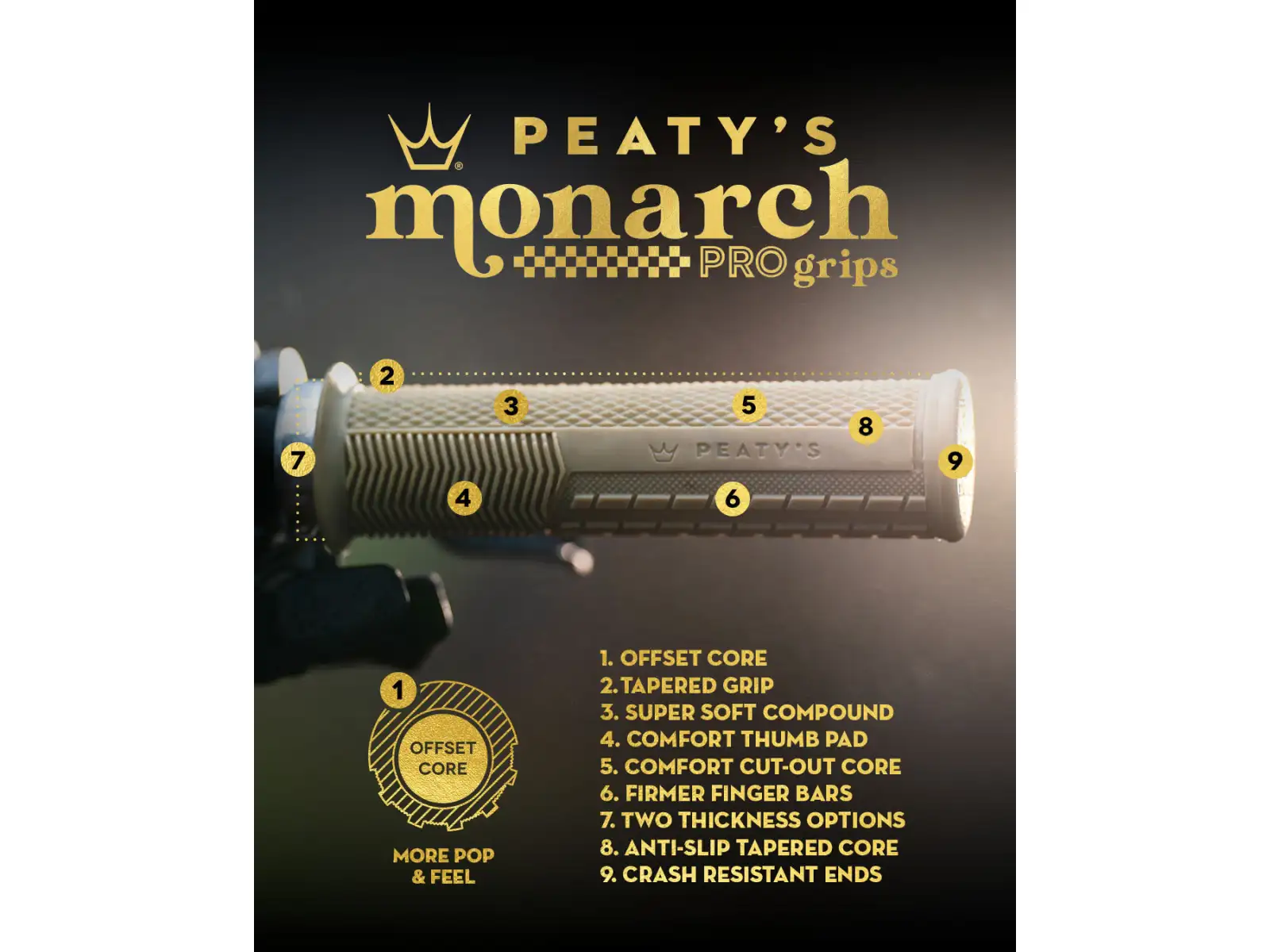 Peatys Monarch Pro Knurl Thick Griffe Sage