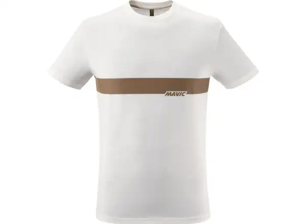 Mavic Corporate Stripe Herren-T-Shirt mit kurzen Ärmeln Weiß Bronze