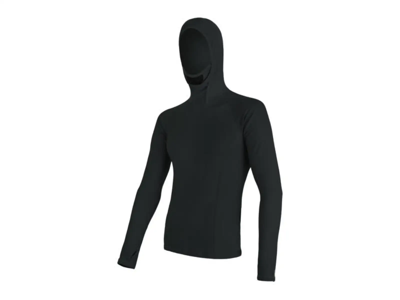 Sensor Merino DF Herren Shirt mit Kapuze Langarm Schwarz