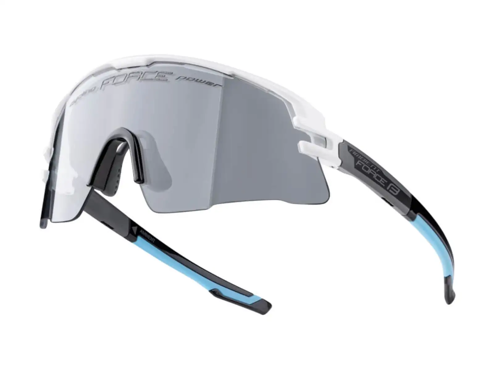 Fahrradbrille Force Ambient, Weiß/Grau/Schwarz, photochromatisch
