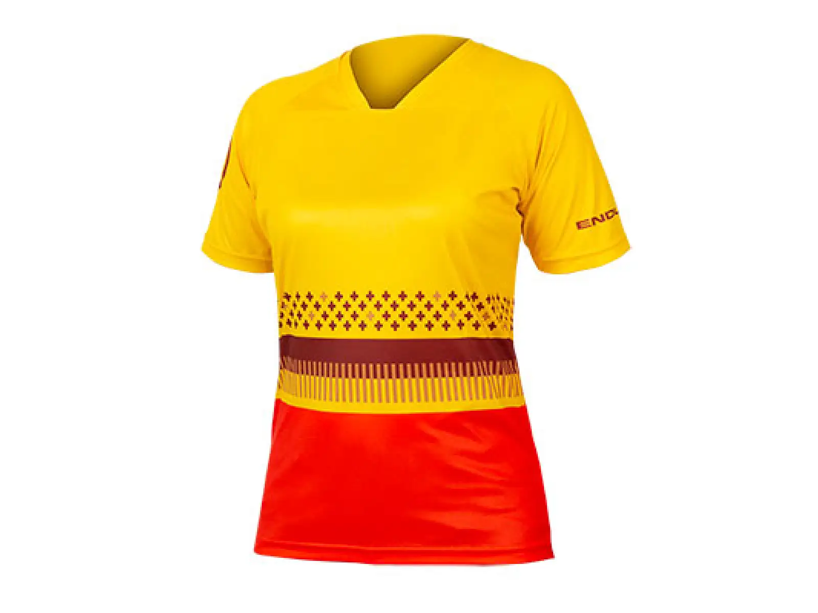Endura SingleTrack Print Damen-Shirt mit kurzarm Safran