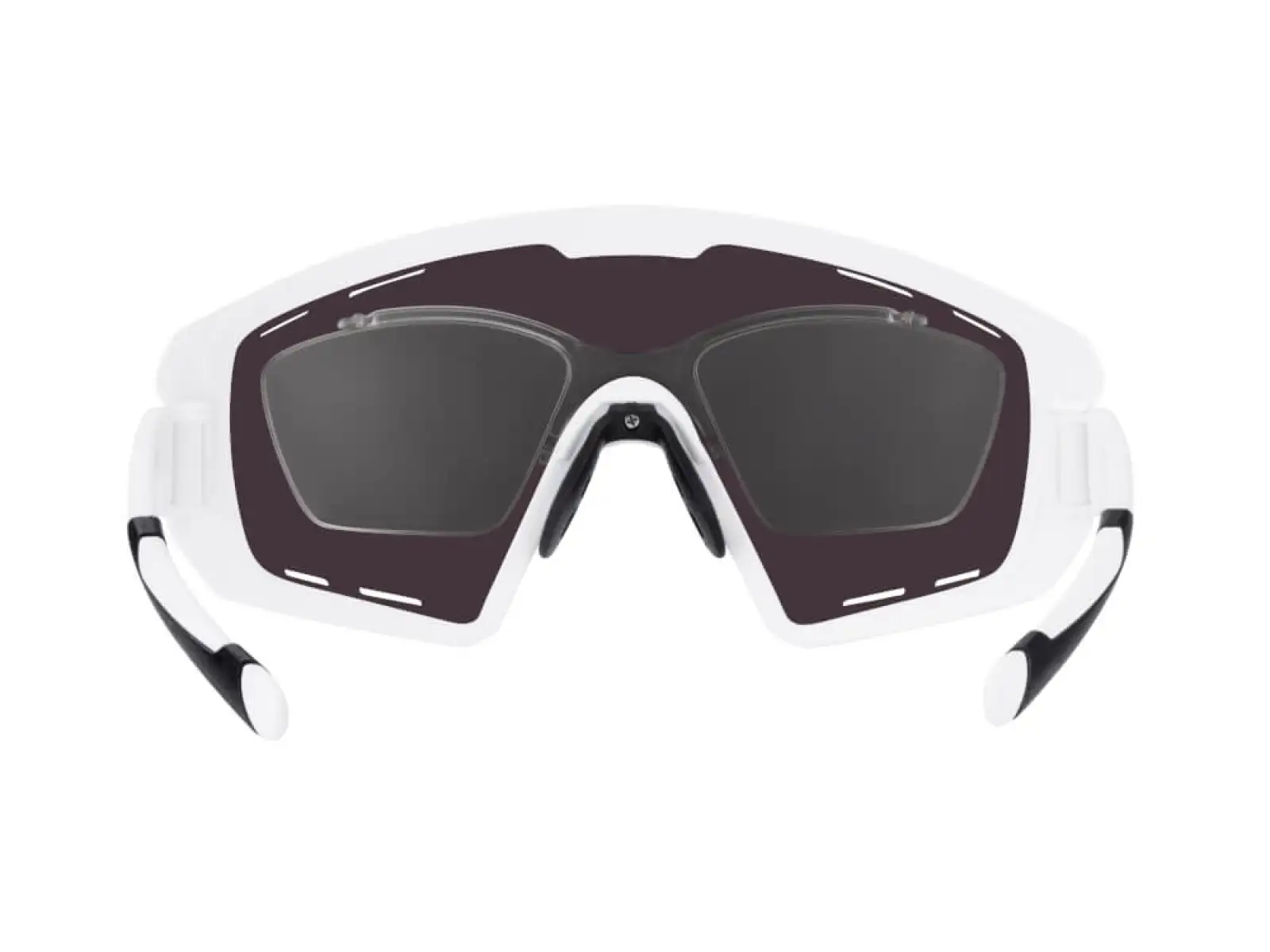 Die Force Ombro Plus Fahrradbrille in Weiß/Blau-Gläsern.