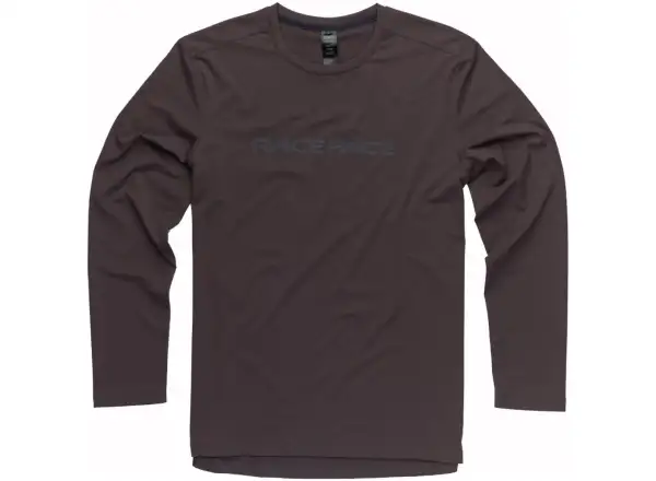 Race Face Commit Herren Langarmshirt in Holzkohlefarbe.