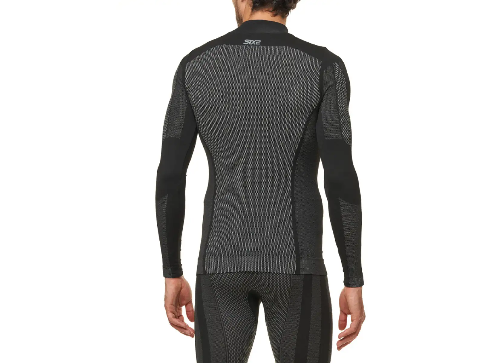 SIXS TS3 V2 Funktionsshirt mit langarm und Stehkragen carbon schwarz