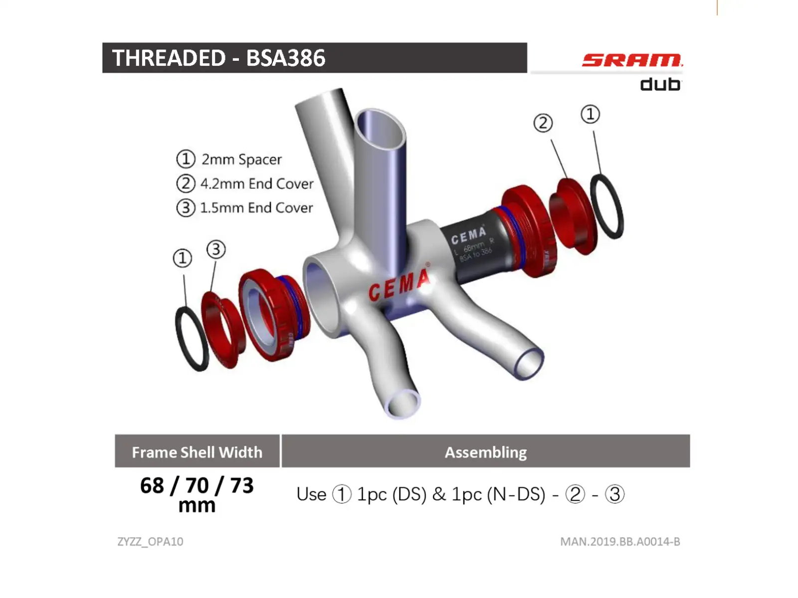 Cema Sram DUB Innenlager Ceramic Schwarz