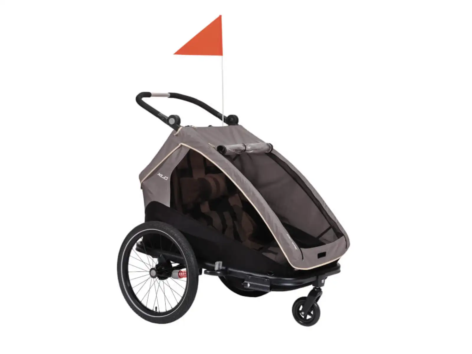 XLC DUO's BS-C10 Kinder-Doppelanhänger 20" grau/beige/anthrazit