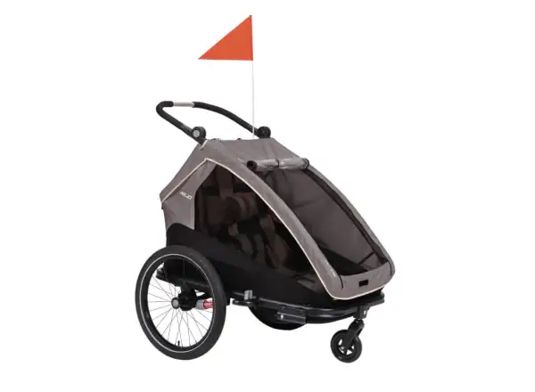 XLC DUO's BS-C10 Kinder-Doppelanhänger 20" grau/beige/anthrazit