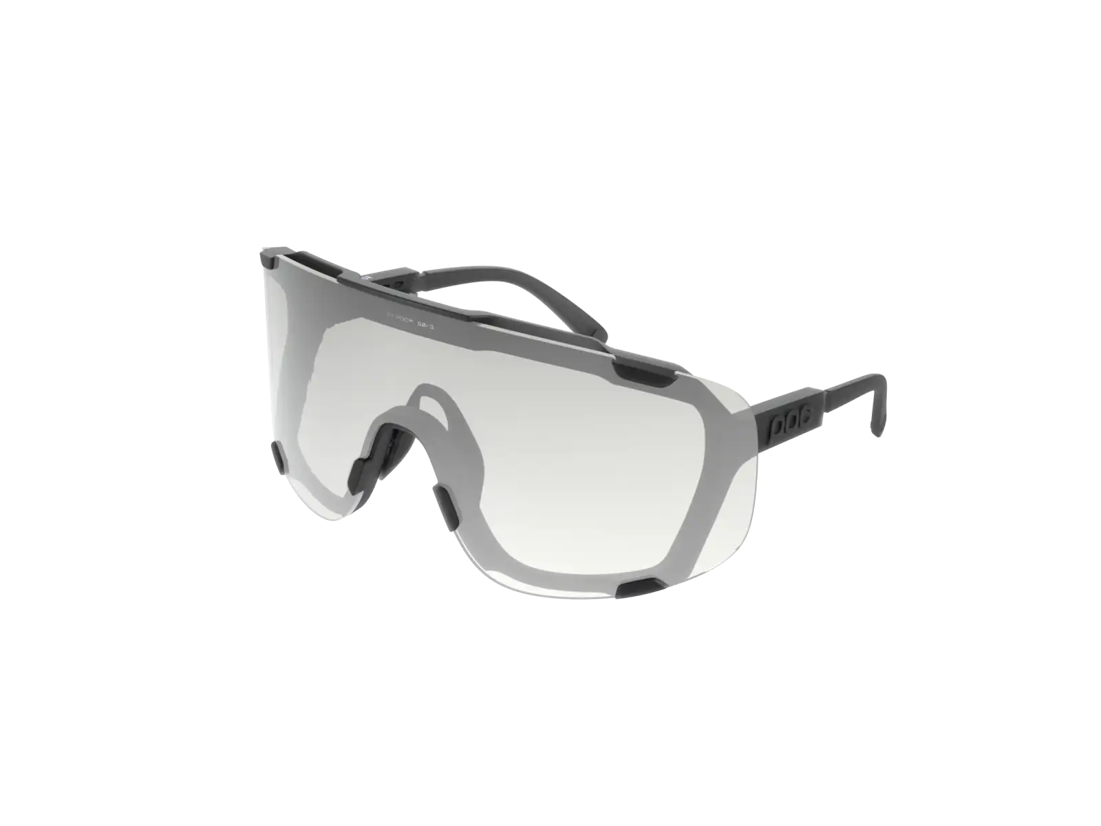 POC Devour WF Photochromic Sonnenbrille Translucent Black/Clarity Photochromic/Wechselbares Grey