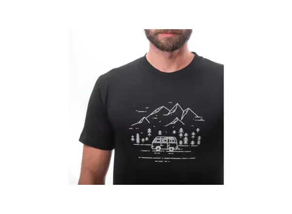 Sensor Merino Active PT Van Life Herren T-Shirt kurzarm schwarz