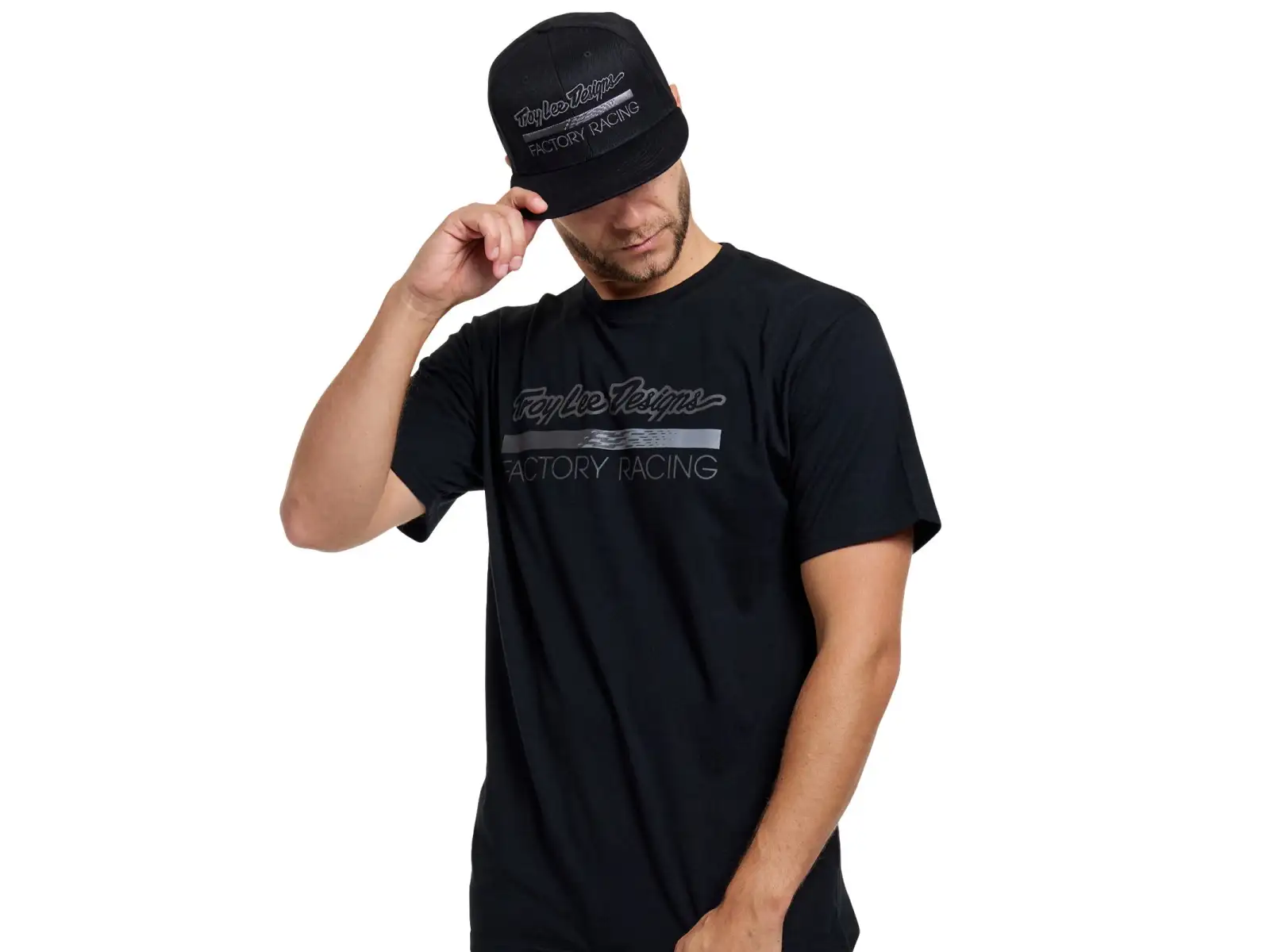 Troy Lee Designs Factory Racing Herren-T-Shirt Kurzarm Black heather/Gray