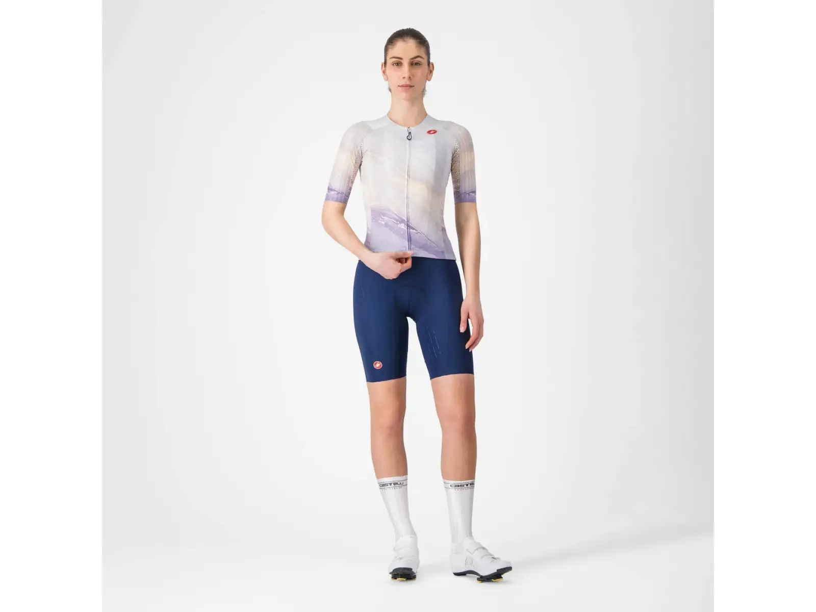 Castelli Aero Pro 8S Damen-Trikot Kurzarm Multicolor Purple