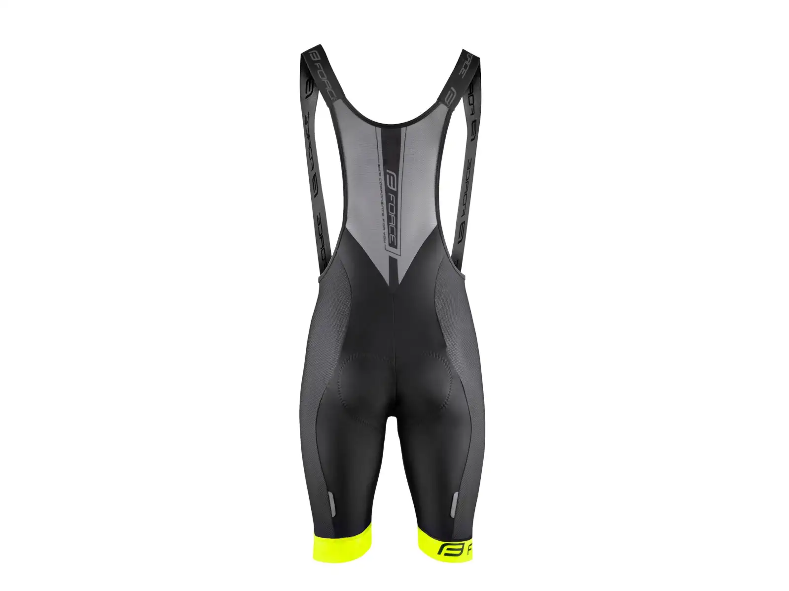 Force B51 Herrenshorts mit Latz und Polsterung Schwarz/Fluo
