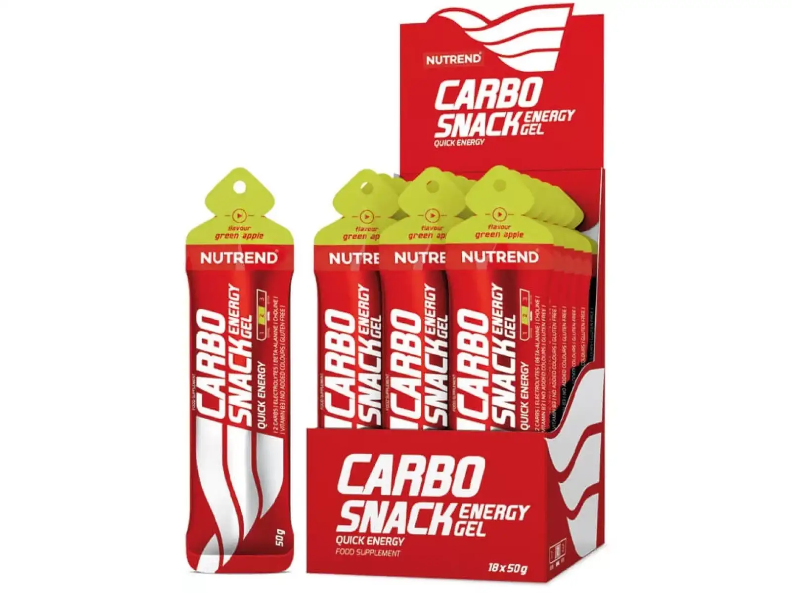 Nutrend Carbosnack Beutel 50 g grüner Apfel