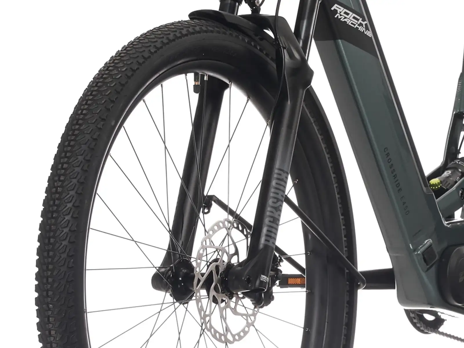 Rock Machine Crossride e450 FS Tiefeinstieg vollgefedertes Elektrofahrrad Ocean Grey/Black