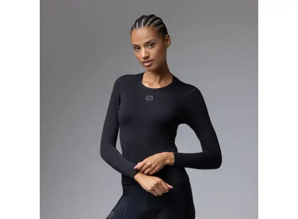 Alé Intimo Merino Damen Unterhemd Langarm Black