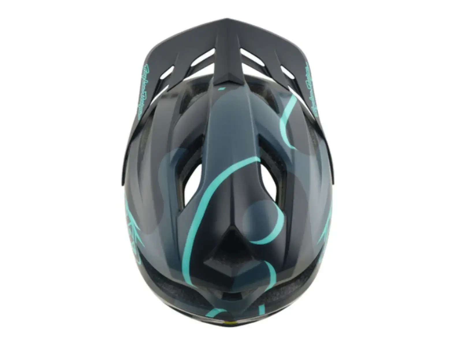 Troy Lee Designs Flowline SE MIPS Helm Badge Carbon/Real Teal