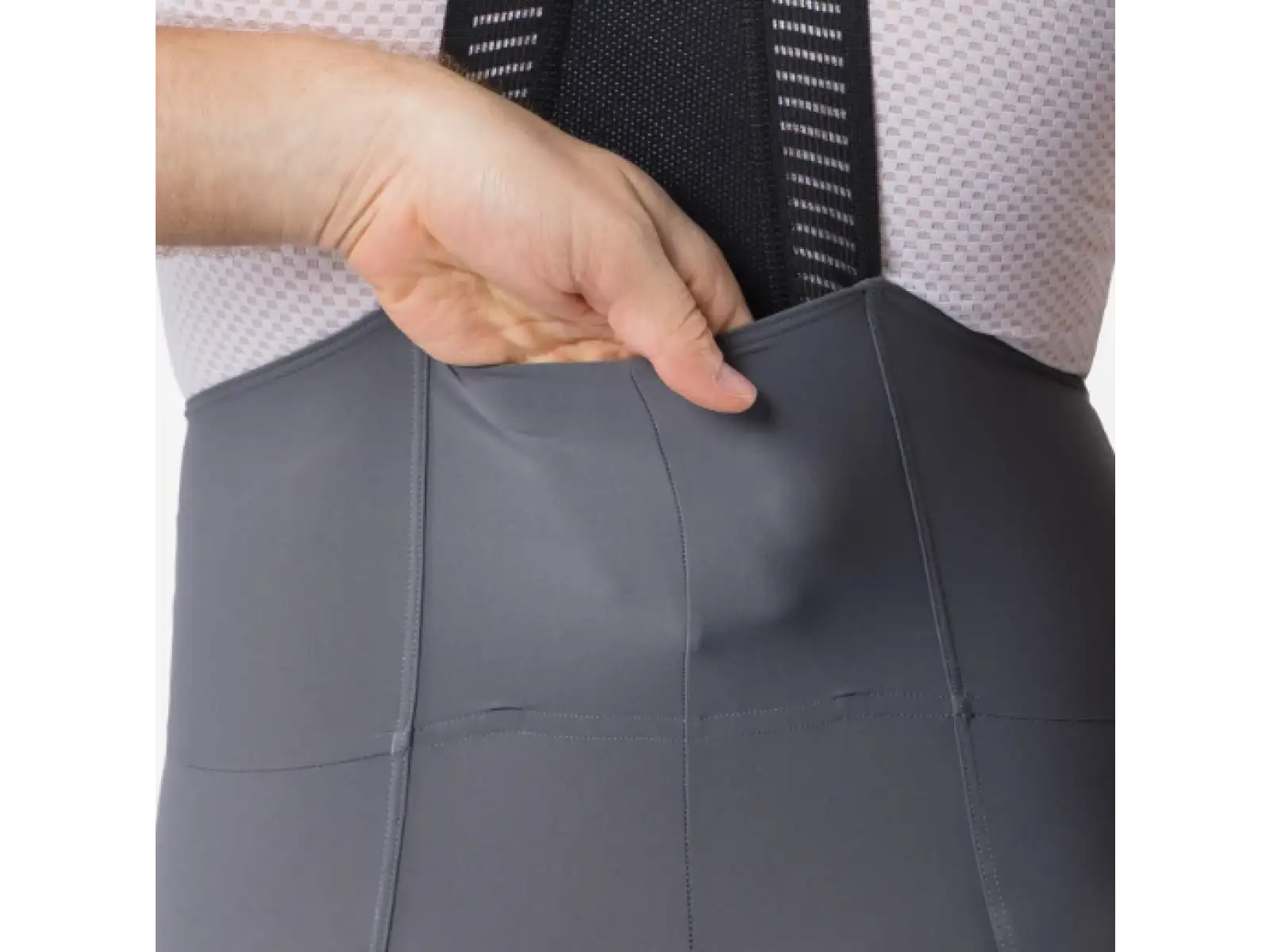 Castelli Espresso 2 Herren Radhose mit Sitzpolster und Trägern Smoky Gray