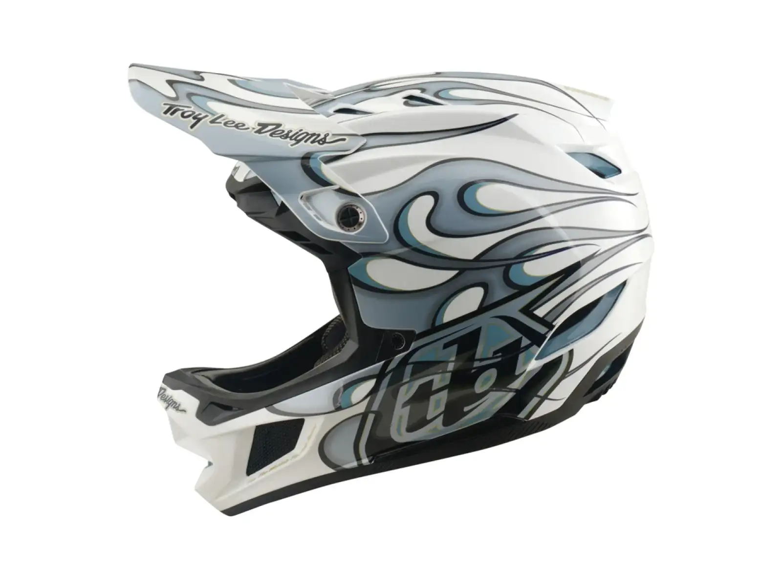 Troy Lee Designs D4 Composite MIPS Helm Torched white/Silver