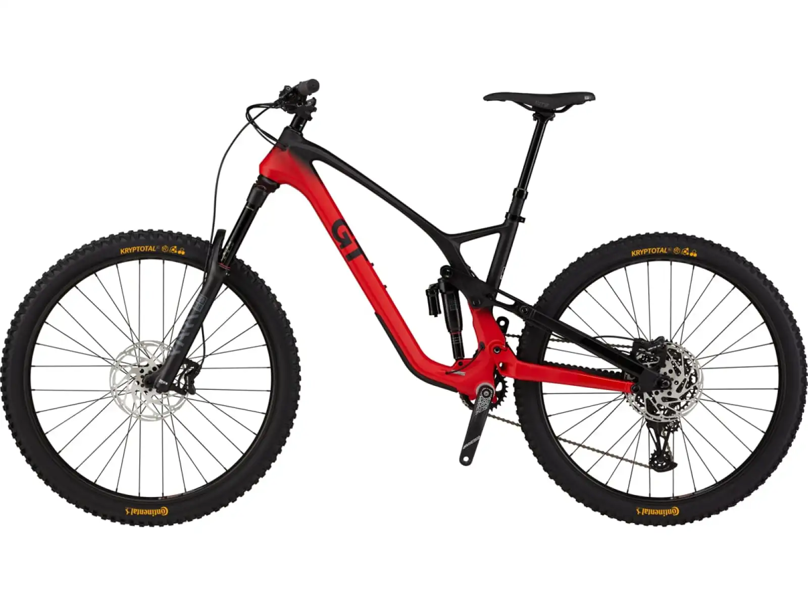 GT Force 29 Carbon Elite Fully Suspended Mountain Bike Red