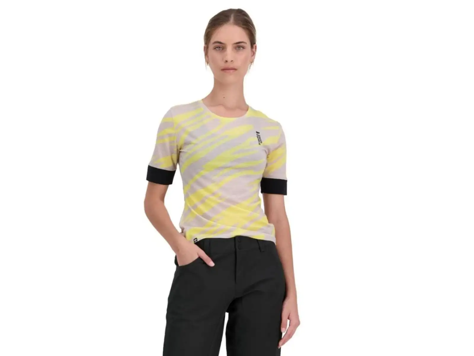 Mons Royal Cadence Half Zip WMNS Damen Kurzarmtrikot limelight camo