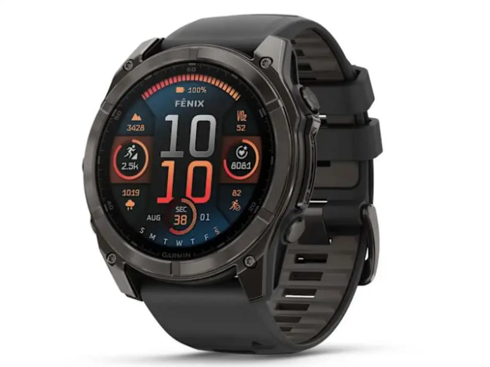 Garmin fenix 8 - 51 mm AMOLED Sapphire Smartwatch Carbon DLC Titanium Schwarz/Grau