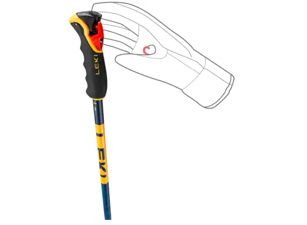 Leki Spitfire Vario 3D Skistöcke Denimblue/Aegeanblue/Mustardyellow