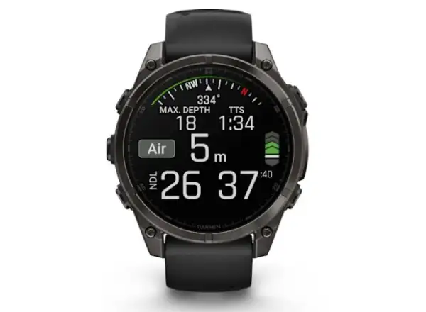 Garmin fenix 8 - 47 mm AMOLED Saphir Smartwatch Carbon Grey DLC Titan Schwarz/Grau