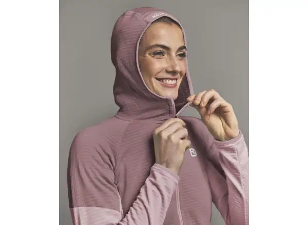 Ortovox Fleece Light Grid Hoody Damen-Sweatshirt Dawn Rose