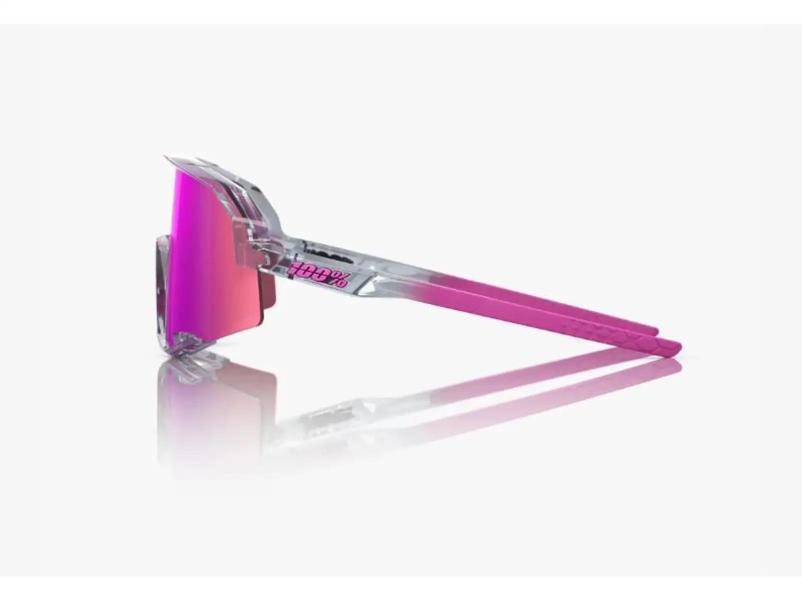 100 % Sonnenbrille Slendale Polished Translucent Grey/Purple Multilayer Mirror