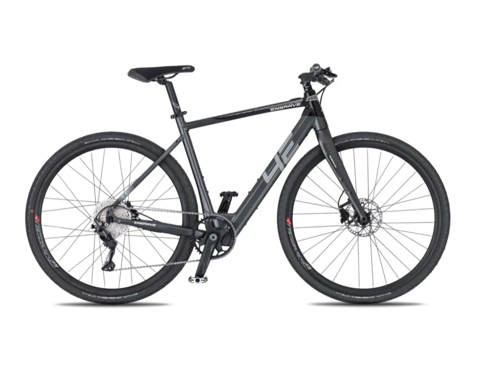 4Ever Gravur Flat Titan/Metal Silber E-Bike mit leichter Bauweise