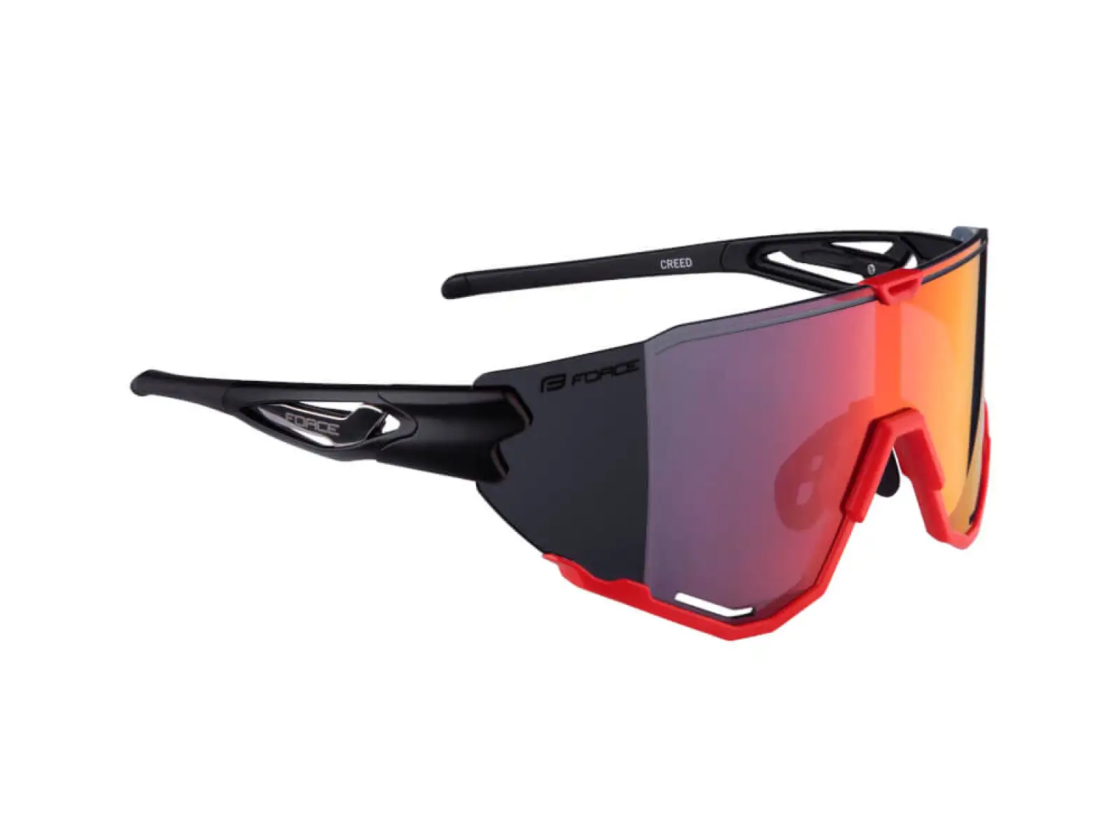 Force Creed Brille Schwarz/Rot/Rot Revo Glas