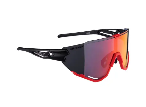 Force Creed Brille Schwarz/Rot/Rot Revo Glas