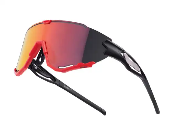 Force Creed Brille Schwarz/Rot/Rot Revo Glas
