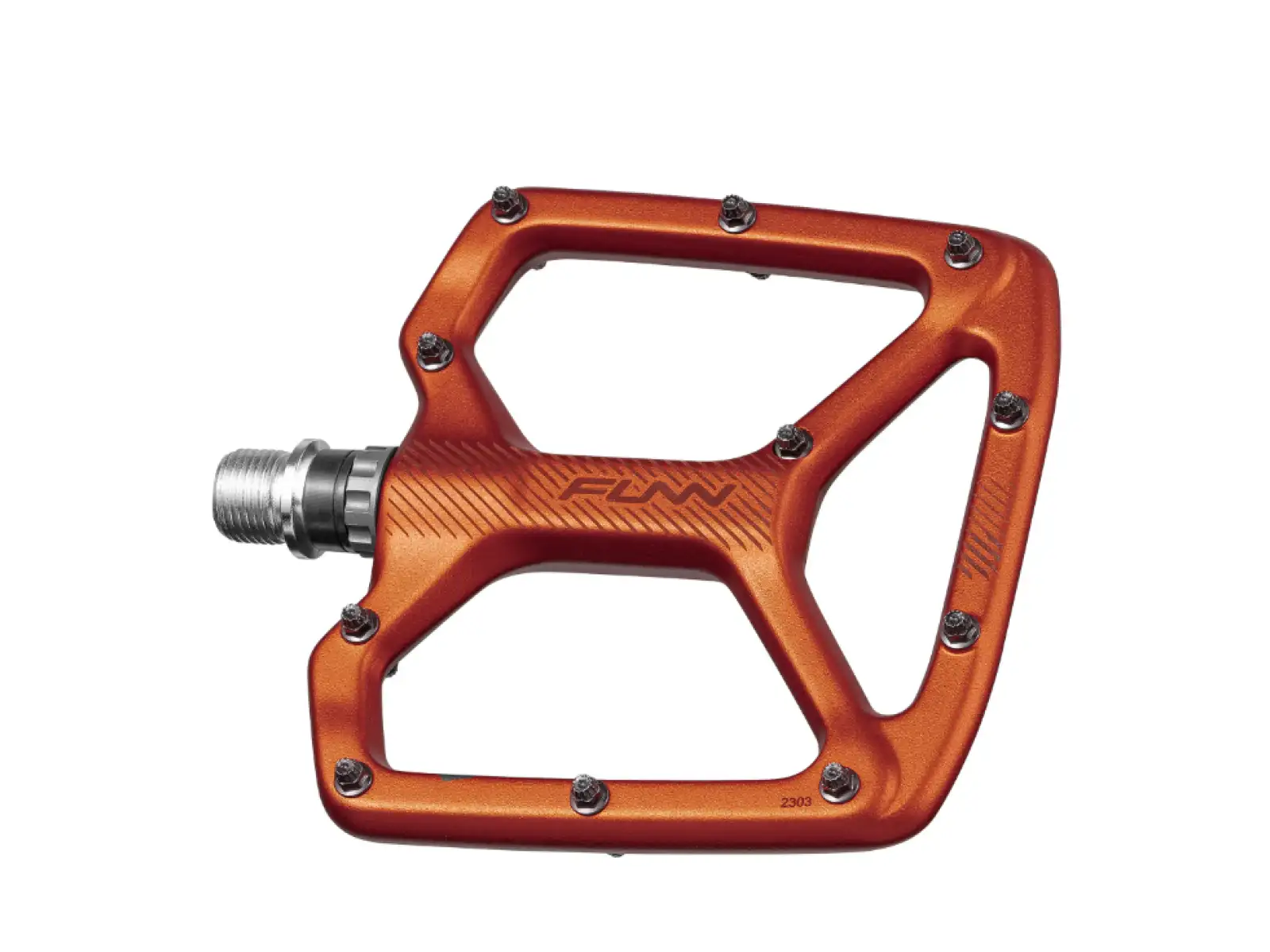 Die Funn Python v2 Plattformpedale in Orange.