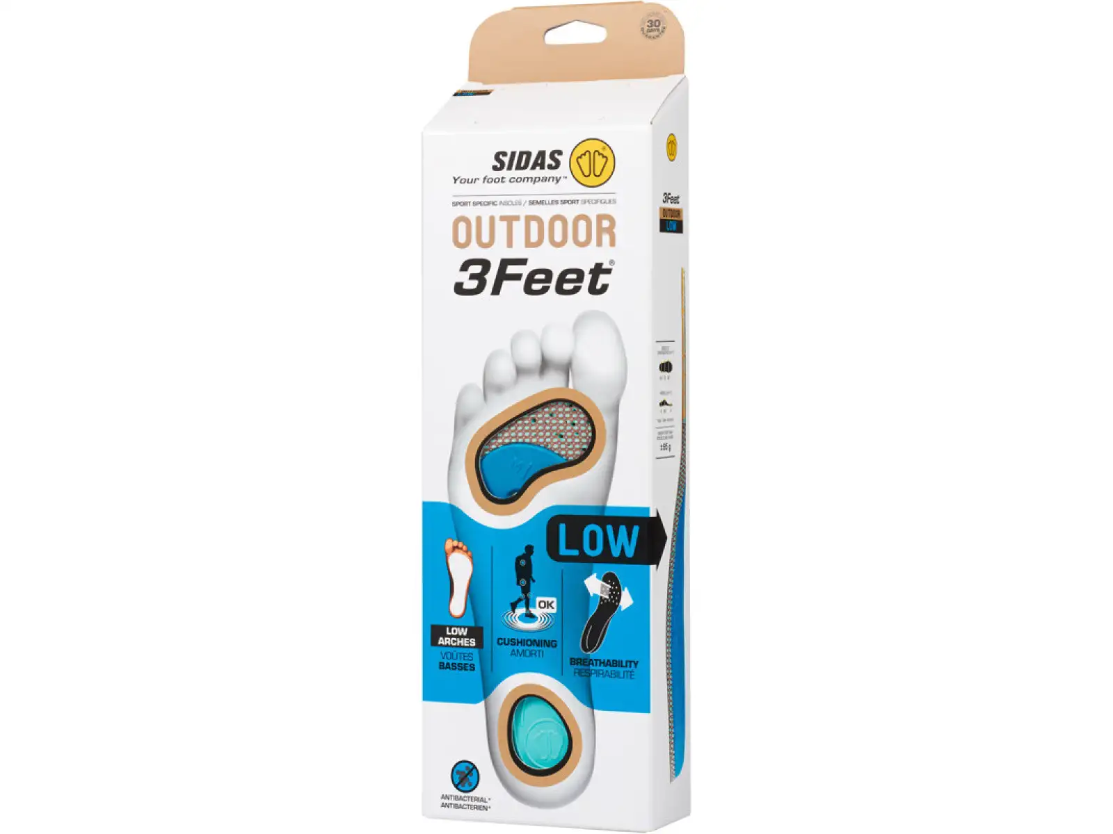 Sidas 3Feet Outdoor Low Einlegesohlen für flache Fußgewölbe 1 Paar