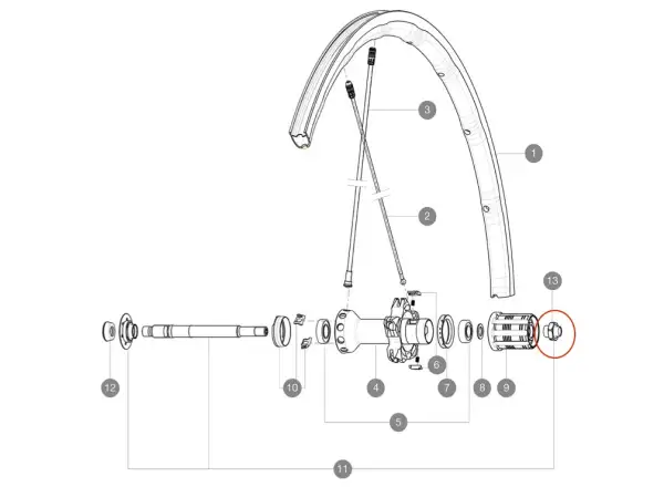 Mavic Mutter für 9 mm Hinterachse von Straßenrädern - LV2373100