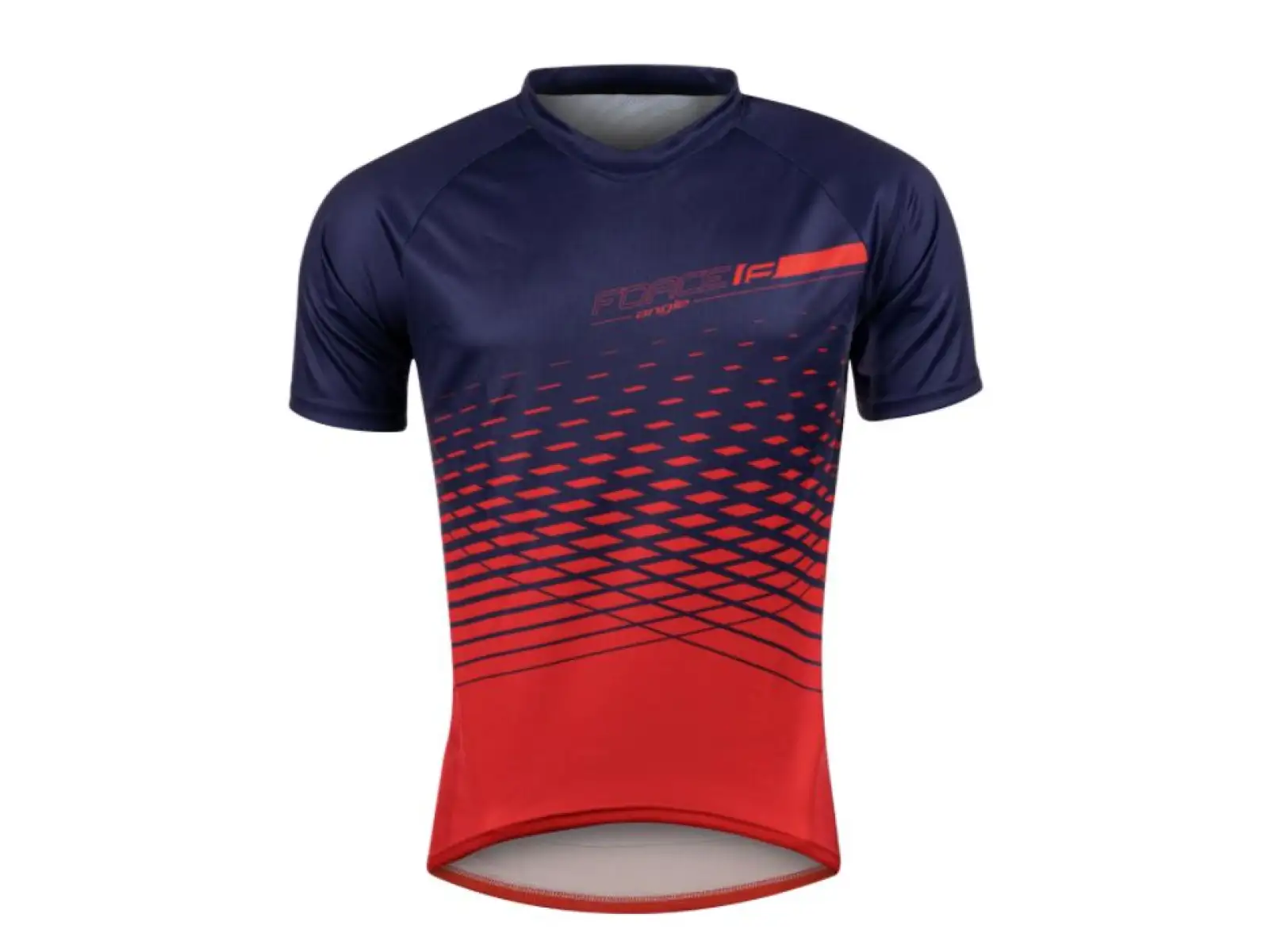 Force Angle MTB Herren-Fahrradtrikot mit kurzen Ärmeln in Blau/Rot.