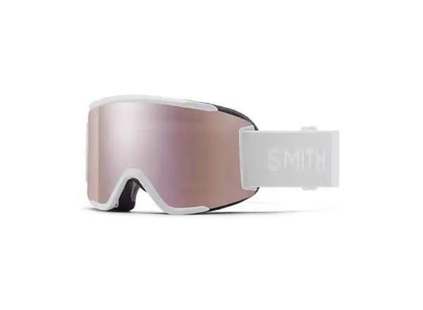 Smith Squad S Skibrille White Vapor / ChromaPop Everyday Rose Gold Mirror + Clear
